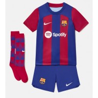 Dětský Fotbalový dres Barcelona Frenkie de Jong #21 2023-24 Domácí Krátký Rukáv (+ trenýrky)